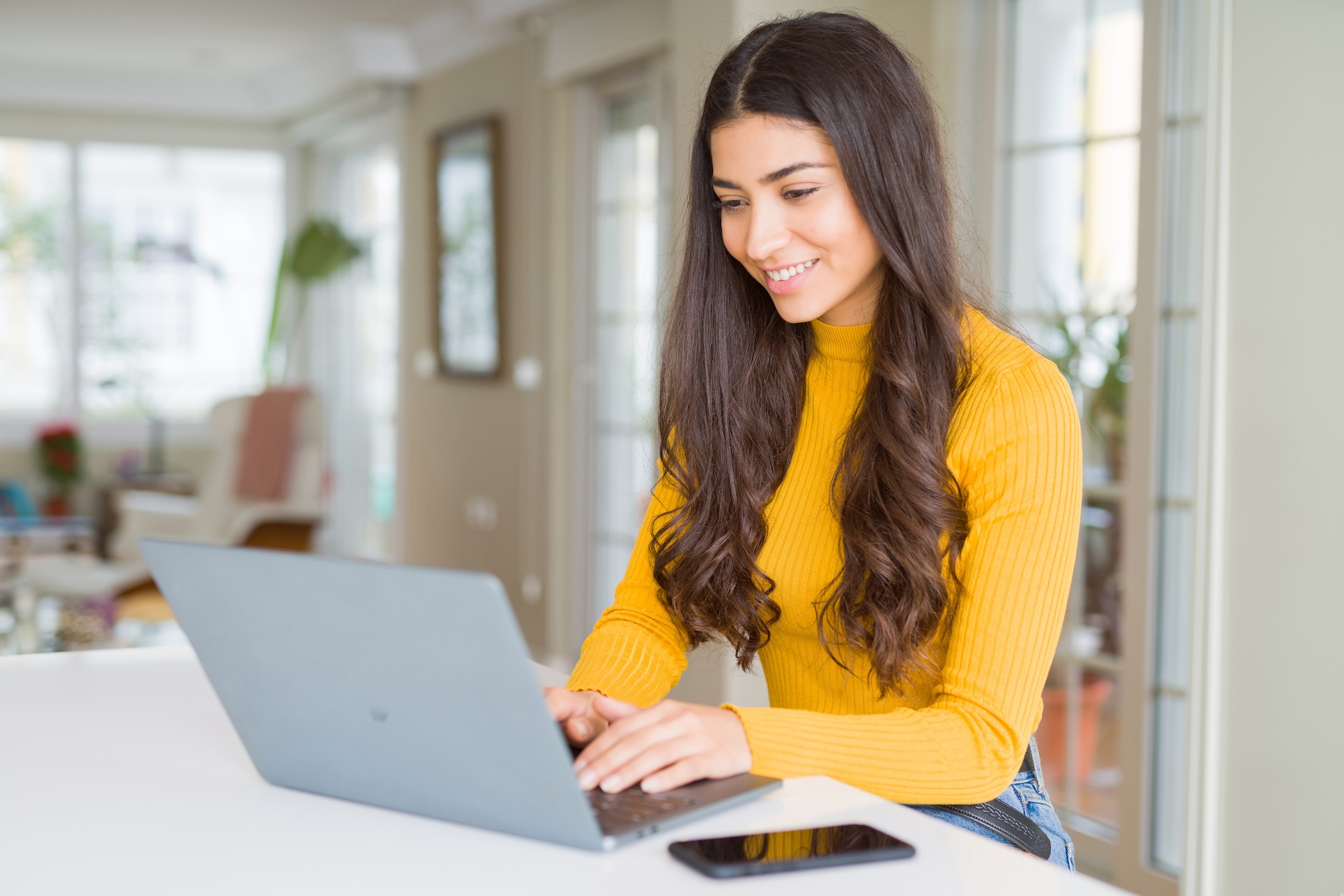 Woman on a laptop