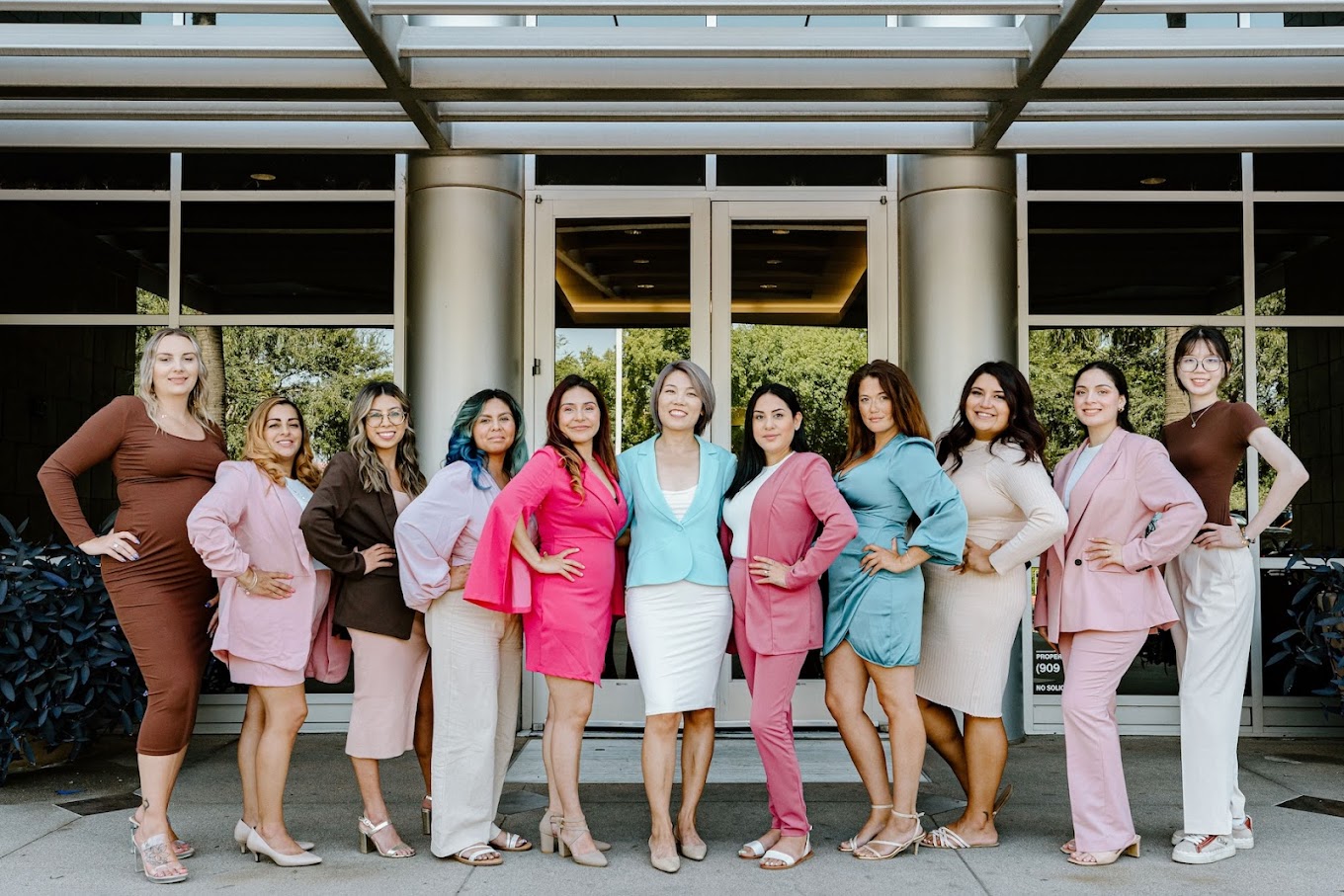 Surrogate mothers gathered outside the Joy of Life office in San Francisco.